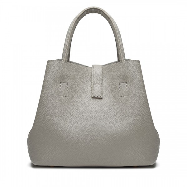 E1816- Miss Lulu Locked Bucket Hobo handbags Grey